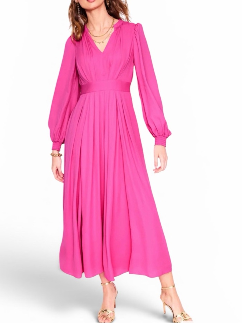 BODEN Pleat Detail Blouson Dress - Picture 2 of 15